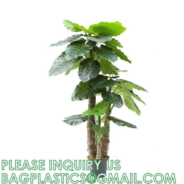 Artificial Monstera Deliciosa Plant 37 Fake Tropical Palm Tree, Perfect Faux Swiss Cheese Plants in Pot
