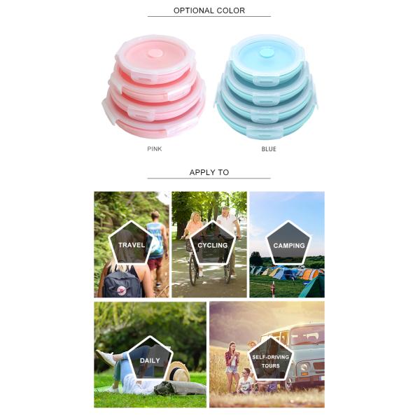 ODM OEM поддержал складные тары для хранения еды силикона