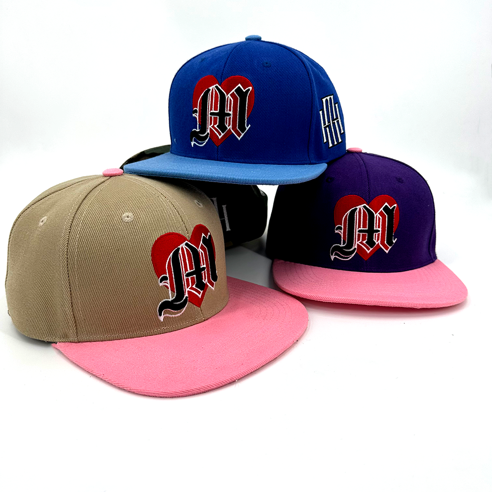 Embroidered Snapback Hat 3D Custom Logo Men Women Sports Baseball Flat Brim Adjustable Cap