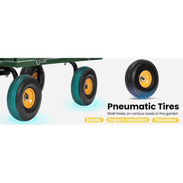 Outdoor Garden Heavy Duty Utility Portable Large Capacity Camping Collapsible Wagon Cart With All-Terrain Wheels