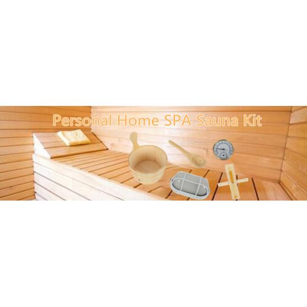 Sauna Accessories Kit Pail Wooden Bucket Dipper Lamp Traditional Pocket Timer with Thermometer Water Scoop Hourglass Spa Home Sauna Kit