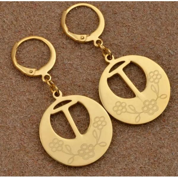 Des boucles d'oreilles en argent sterling personnaliser des bijoux 18K plaqué or Boucle d'oreille de lettre de mode