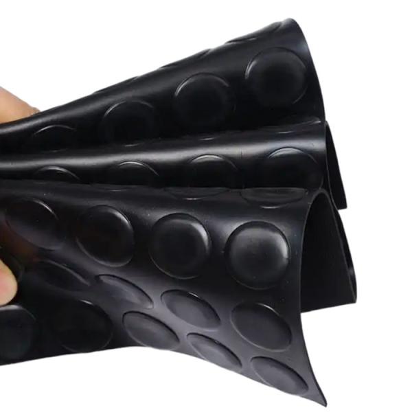 E-Purchasing 3mm Thick Rubber Floor Rubber Mat 16.4 X 3.3 Fts Rubber Stall Mats Heavy Duty Coin-Grip Pattern