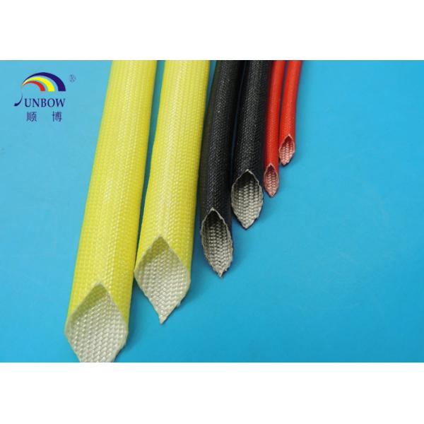 Yellow Black Red Natural Color Acrylic Resin Fiberglass Braided Sleeving / Eco-friendly Insulating Sleeves
