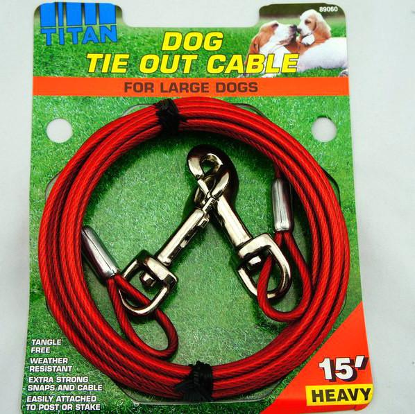 Câble d'attache pour chien en PVC de 12 pieds et piquet, accessoires pour animaux de compagnie, motif uni