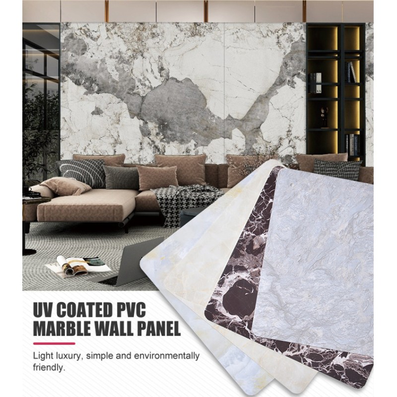 High Glossy Waterproof Wall Panel 1220*2240mm Uv Pvc Sheet Marble Alternative Pvc Sheet