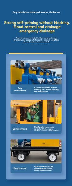 Large Flow Self Priming Mobile Diesel Pump Truck 800-1000m³/H For Water Treatment