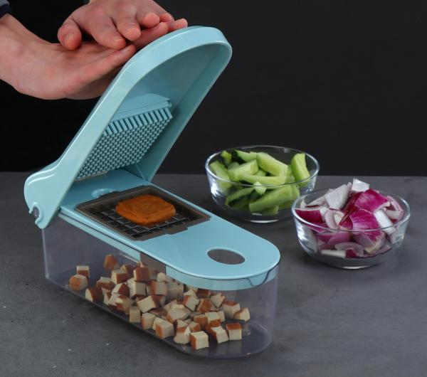 2 In 1 LFGB Kitchen Vegetable Chopper Shule With 8 Detachable Blades