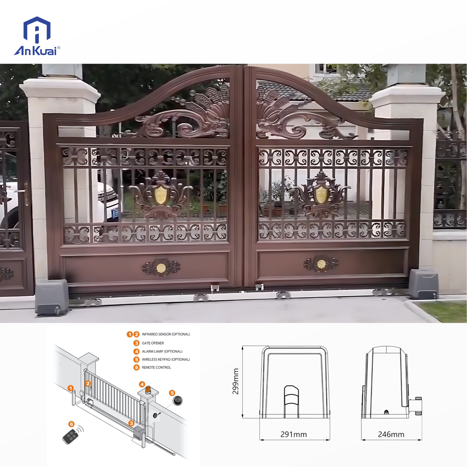 Industrial Modern 1000KG Automatic Door Operators Metal Door with WIFI Controller Maximum Load 1000kg