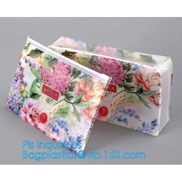 Zip lock frosted plastic slider PVC zipper packing bag for underwear / clothing / cosmetic, slider bag makeup zipper bag