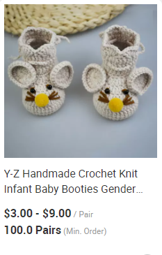 Y-Z Custom Logo Design Hand Knitted Crochet Home Newborn Girl Shoes Baby Booties for Baby Girls