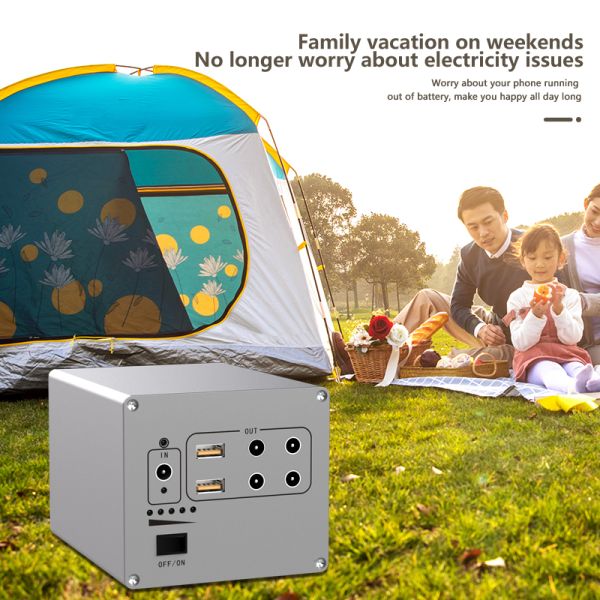 Compact 76.8Wh Portable Power Station with 12V DC Appliance Power and Solar Input