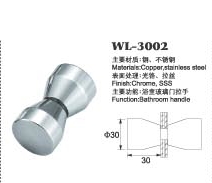 copper shower door knob WL-3002 chrome finished Dia.30x60mm glass door handle