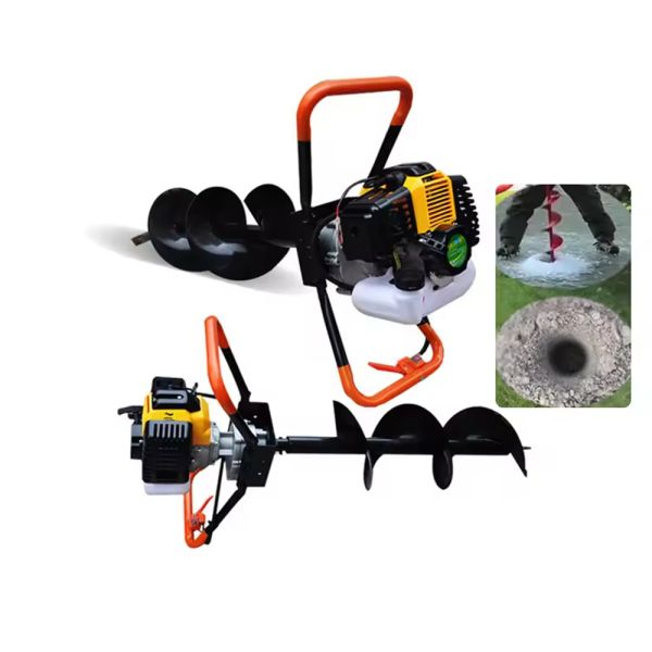 Portable Auger Boring Machine with Air-Cooled 2-Stroke Engine for Versatile Earth and Ice Drilling