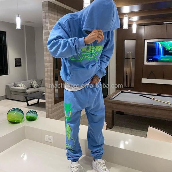 4xl 5xl Gender Specific 3D Puff Print Hoodie Tracksuit Mens Joggers Set Men'S Style