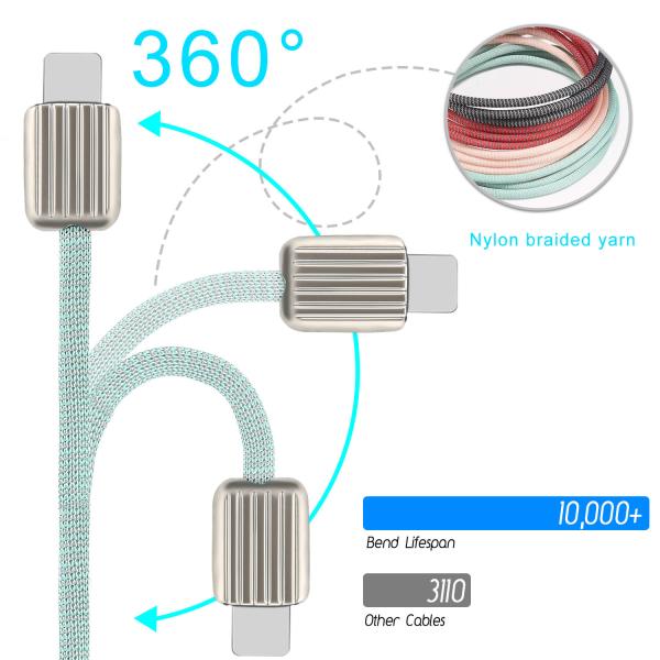 Тип зарядный кабель USB c быстрый, кабель данным по 2m заплетенный нейлоном перенося