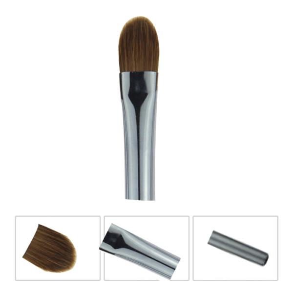 Silver Eyeshadow Concealer Makeup Brush Wood Handle And Weasel Hair For Eyes