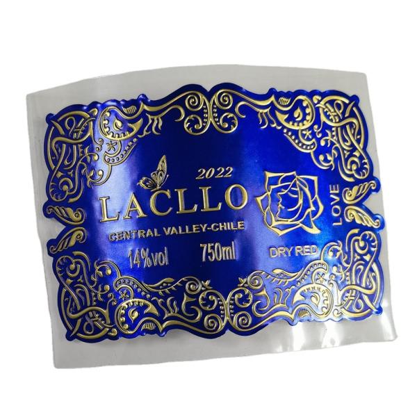 Electroplated Chrome Blue Metal Wine Labels Whisky Metal Wine Tags