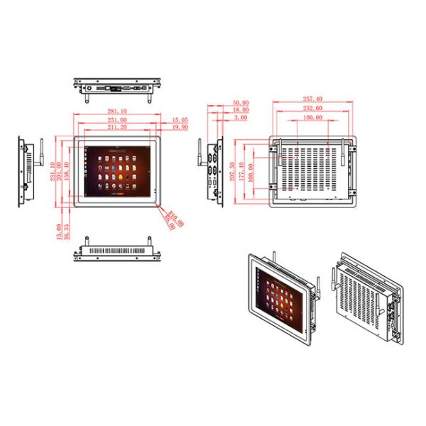 10.4-Inch Rear-Mount Linux Touch Screen for Industrial HMI Panels and Control Systems