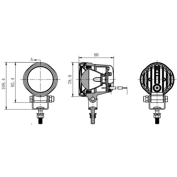 10W Stainless Steel Offroad IP67 Blue Light Forklift