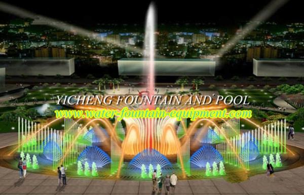 Decorative Floor Water Fountain Equipment , Customize Land Water Dry Fountain