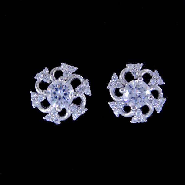 Girl Personalized Sterling Silver Stud Earrings / Pure 925 Silver Two Round Earrings