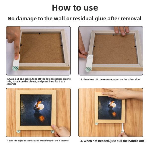 High Quality Acrylic AdhesiveNo Trace Removable Magic Artifact Frames Nails for Home Use
