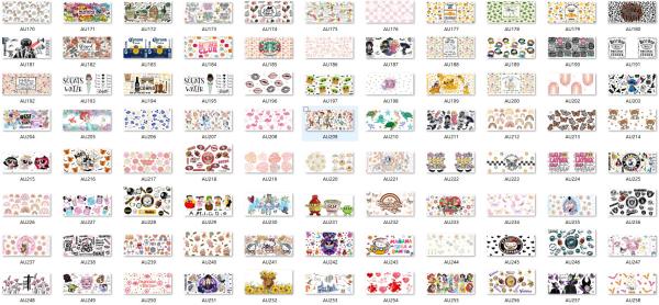 Relástico UV DTF Cup Wrap Transfers Label Impermeável 16oz 24oz 20oz 40oz