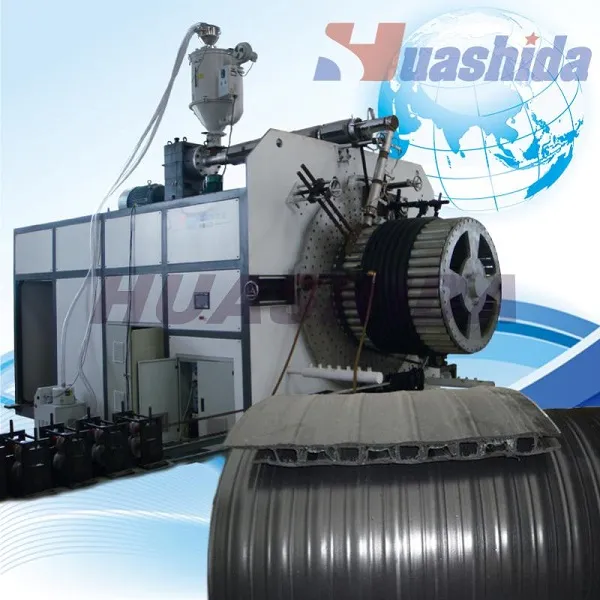 Línea de producción de tubos de enrollamiento de HDPE reforzados con doble pared metálica