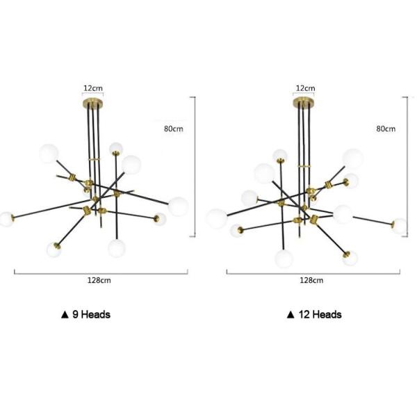 Magic Bean LED Chandelier American Simple Line Creative Personality Cosmet Chandelier(WH-MI-138)