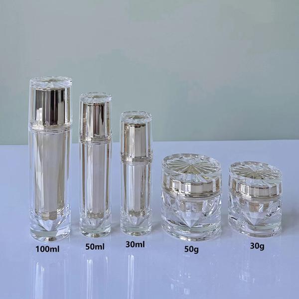 Acrylic Airless Jar Bottle 30G 50G 30ML 50ML 100ML For Cosmetic Lotion With Aluminum Lotion Pump Or Mist Sprayer