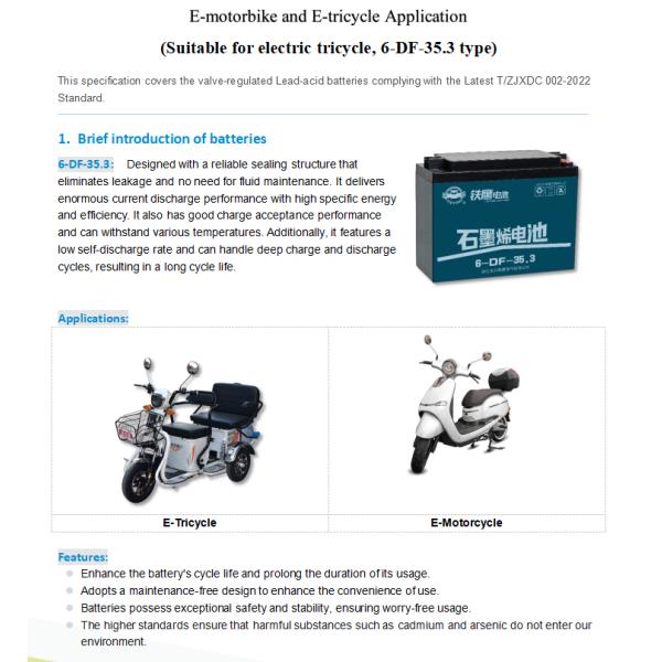 CE SDS Electric Tricycle Rechargeable deep cycle lead acid battery 12v 6-DF-35.3