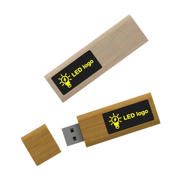 Светящийся деревянный USB флеш-накопитель LED Light Wood Pen Drive USB Memory Stick 8Gb 16Gb 32Gb 64Gb 128Gb