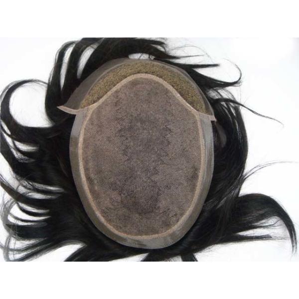 Brown Black Natural Custom Made Hair Units Hair Toupee For Men