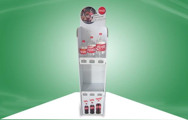 Two Shelf Easy Assembly POS Cardboard Displays To Sell Coca - Cola Drink