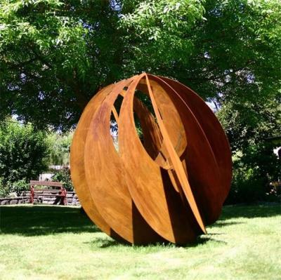 Aço oco Art Sphere Sculpture de Corten do metal 600mm 900mm