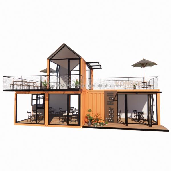 Customized Sloping Roof Steel Structure Villa Wall 50/75/100mm Wave Sandwich Panel Bathroom and 3 Bedroom Container House