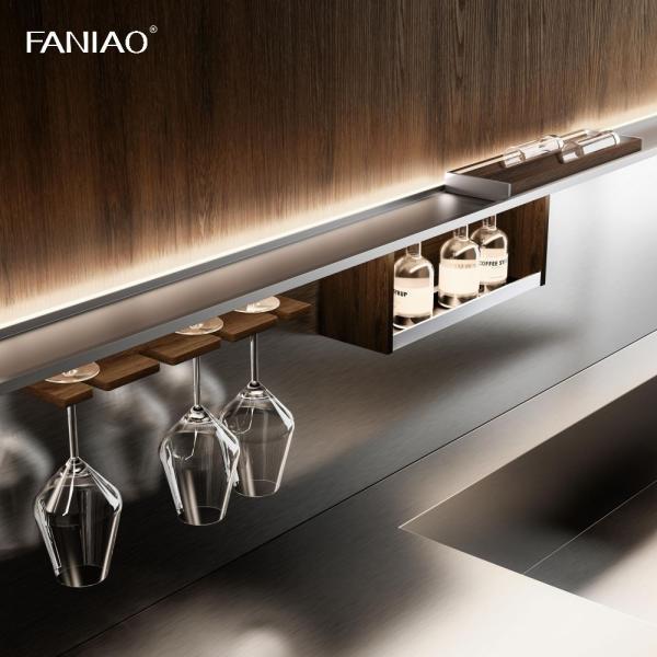 Современный минималистский стиль Нержавеющая сталь Массивный деревянный кухонный шкаф Кухонная мебель Кухонные шкафы на заказ