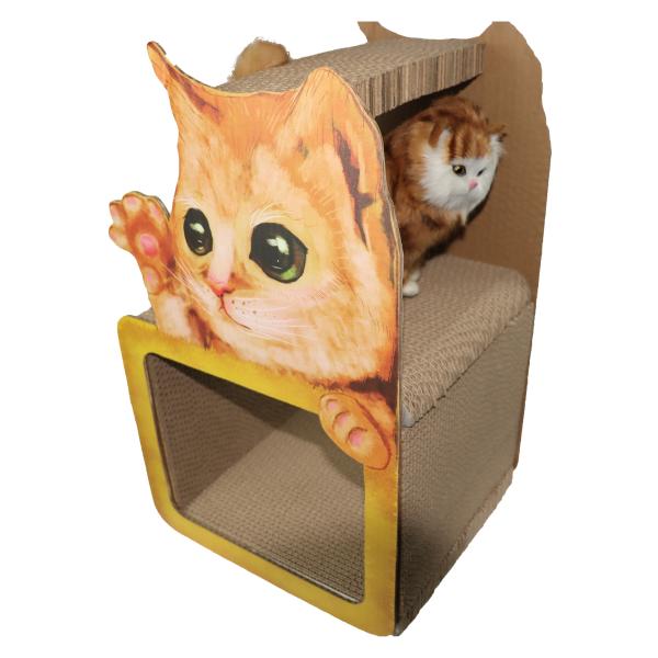 Слои многократной цепи космоса царапая домов дома кровати Scratcher кота картона замка уютные 51.5x31x11CM