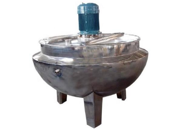 LMJK Food Processing Machine Vertical Stainless Steel Jacketed Kettle With Blender / Cover