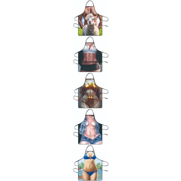 Custom Chef Apron BYCOSINE Women Sexy Sleeveless Cotton Printed Cover for Home Cleaning