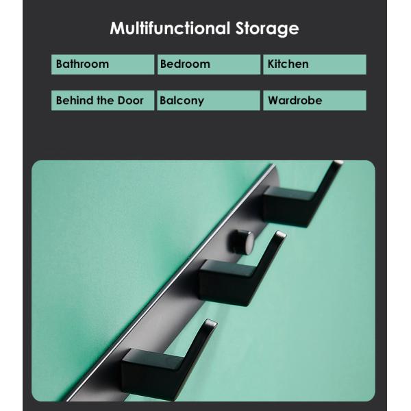 Matt Black Stainless Steel Robe Hooks Multifunctional For Coat Hat Clothes