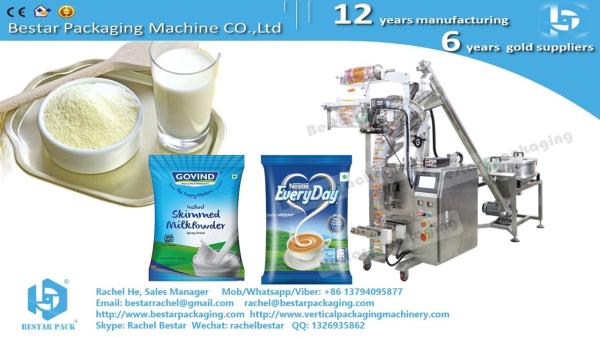 How to pack powder flour to three side sachet BSTV-160F