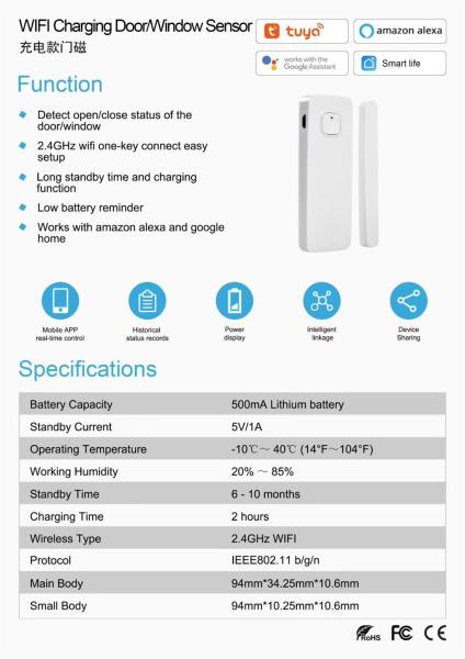 Wi-Fi Water Leak Detector Sensor(MYQ-AWS02)