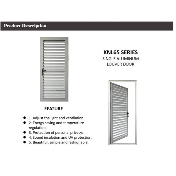 White Color Surface Glass Louver Doors , Aluminium Frame French Doors ISO14001