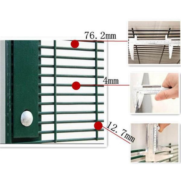 Good Visibility 358 Welded 2x1.5m Anti Climb Mesh Fence Durable Commercial