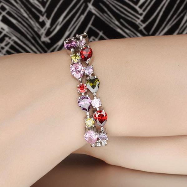 Gorgeous Cubic Zirconia Bracelet for Women Gold Plated Tennis  Bracelet (JKS950SILVER)