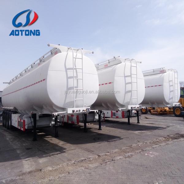 Cisterne à carburant/huile alimentaire Semi-remorque avec alliage d'aluminium 3 essieux réservoir cylindrique