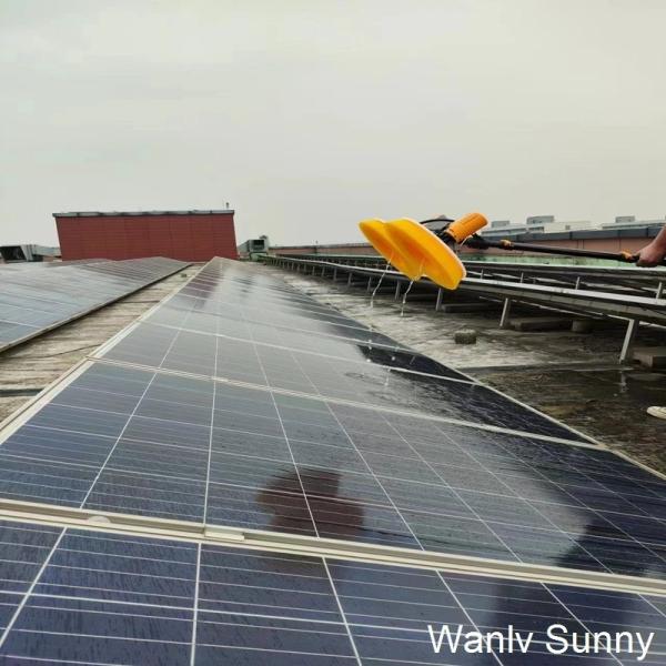 Sistema de limpeza de painéis solares alimentados a água de pólo de liga de alumínio com alça extensível