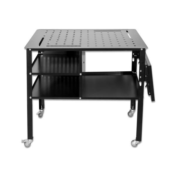 Mobile Welding Workbench 120LBS High Carbon Steel Anti-Rust Lock Wheels 5/8 Tool & Back Hook Holes